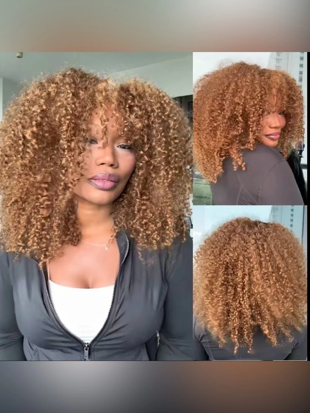 ISEE HAIR Honey Brown Kinky Curly Wig – 9x6 M-Cap Wear & Go Glueless  Wig